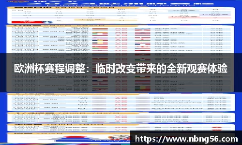 欧洲杯赛程调整：临时改变带来的全新观赛体验